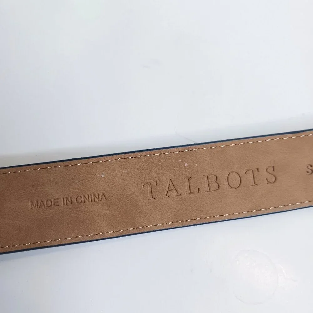 Talbot Women's Belt Size S Blue Leather Gold Metal